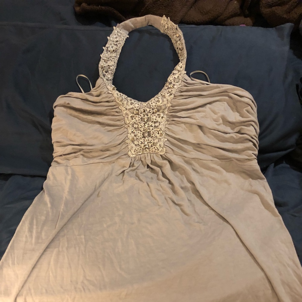 Express halter top gray